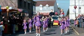 Majorettes in the construction parade - In the Beginning
